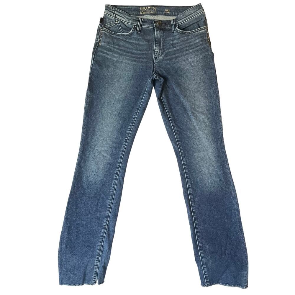 Rock & Republic Women Fixx Skinny Jeans size 8 M Blue Mid Rise Stretch Slimming